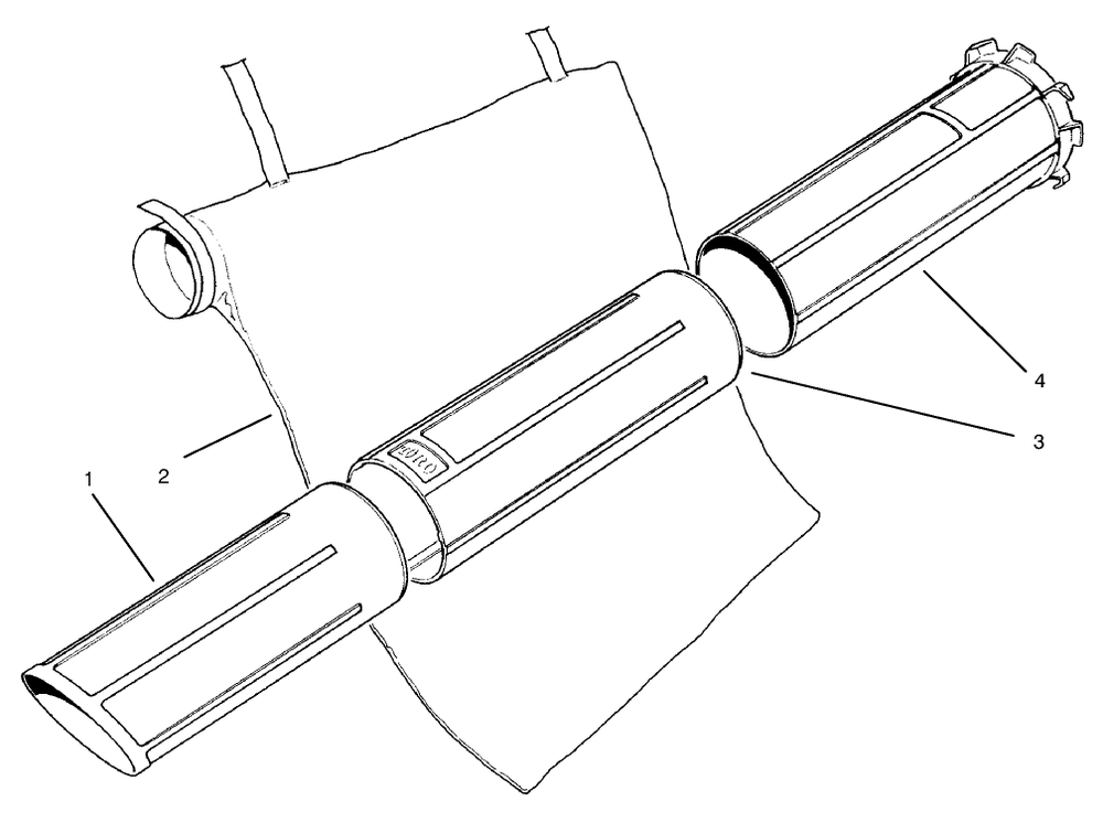 Vacuum Bag Assembly Diagram and Parts List for 51533  Lawn Boy Leaf Blower / Vacuum